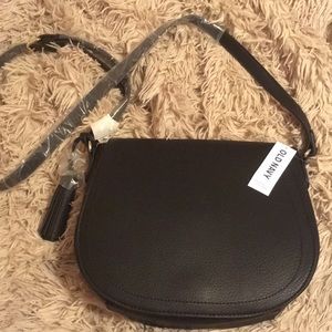 Old Navy Faux Leather Tassel Saddle Crossbody Bag